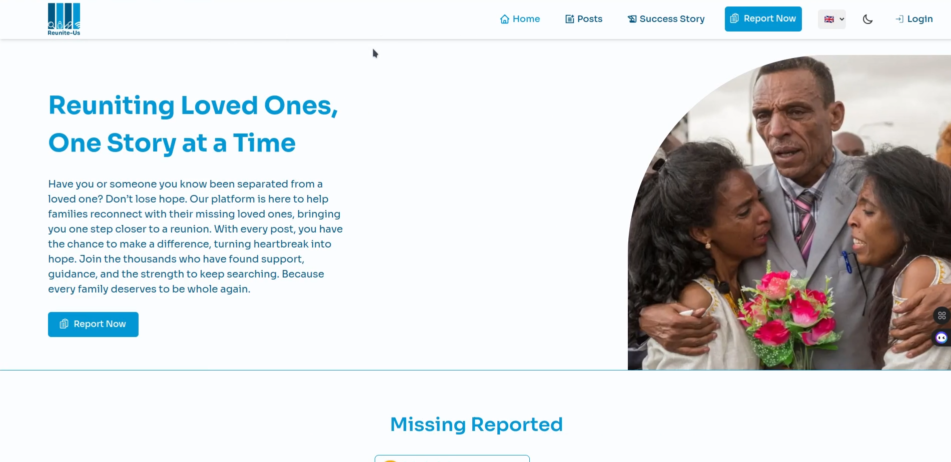Screenshot of Afalagi: Connecting Long-Lost Families